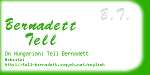 bernadett tell business card